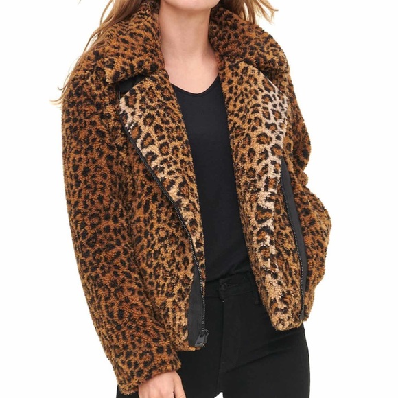 Levi's Jackets & Blazers - Levi’s Women's Moto Jacket Leopard Print Faux M